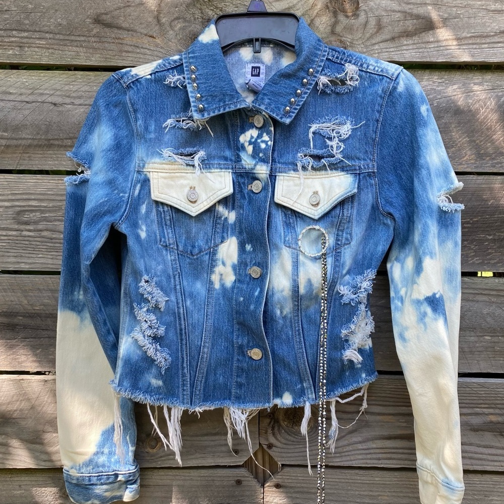 Custom Made  Gap Cropped Jean Jacket size small